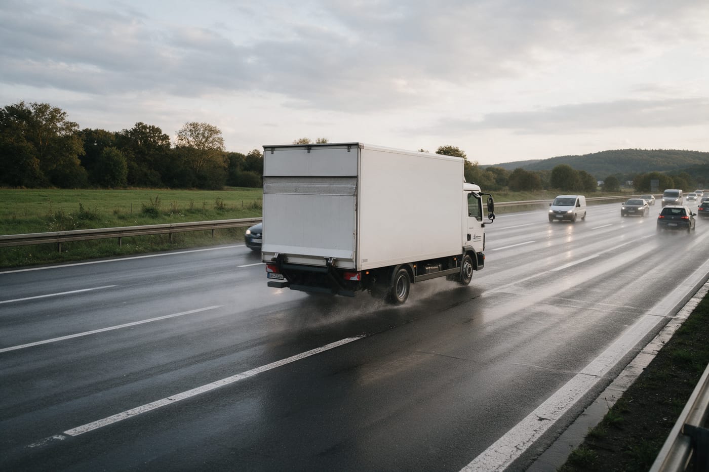 Lkw nachts auf der Autobahn
