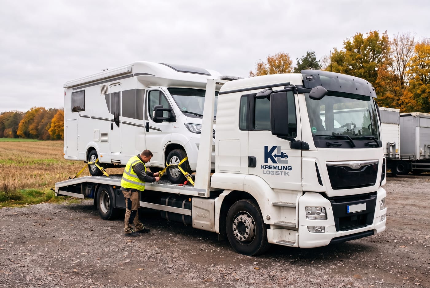 Fahrzeugtransport auf Tieflader